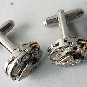 Steampunk Clock watch movement cufflinks